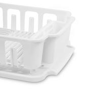 Sterilite 2-Piece Dish Drainer Sink Set, White, 21x14.75x6 Inches