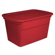 Sterilite 30 Gallon Durable Stacking Seasonal Storage Tote, Red (6 Pack) 