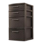 Sterilite 2622 - 4 Drawer Weave Tower Espresso 26226P02