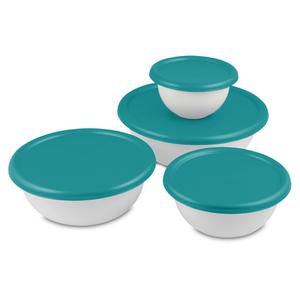 Sterilite 0717 - Set of Two 49 Ounce Bowls Molokai Blue Tint 07176W12