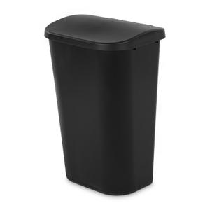 Superio 13 gal. Black Plastic Swing Top Trash Can