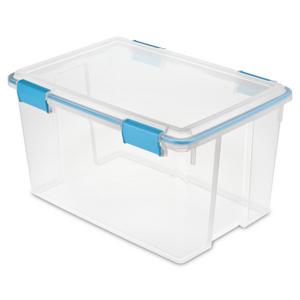 ¿Sterilite? Caja de almacenamiento básica transparente con tapa de color  blanco de 16 cuartos de galón