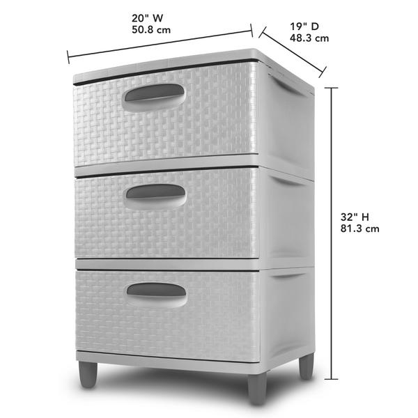 Sterilite Storage Drawers Home Storage & Organization 4 Drawer Weave Tower  Plastic, Espresso, Set of 2