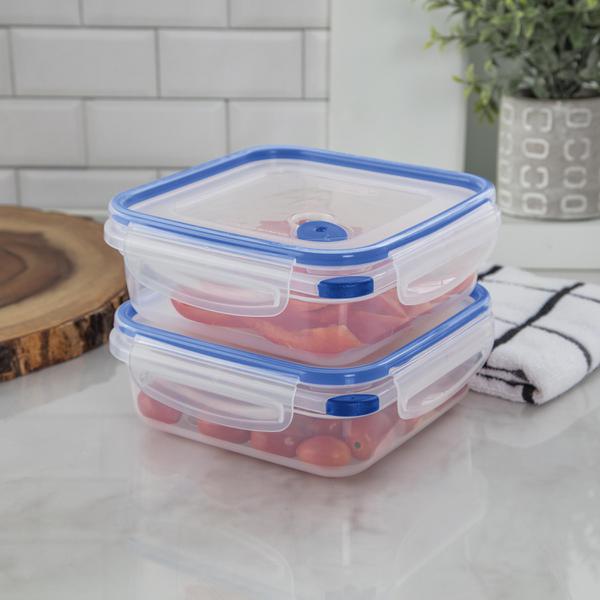  Sterilite Ultra-Seal 4.7 Qt Bowl, Large Airtight Food Storage  Container, Latching Lid, Microwave and Dishwasher Safe, Clear With Red  Gasket, 4-Pack : Home & Kitchen