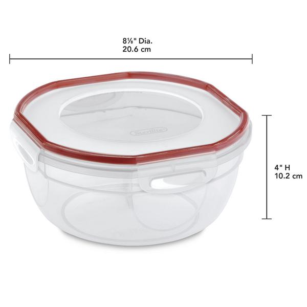 Cooking Concepts Clear Glass Storage Bowls with Plastic Lids 5 in