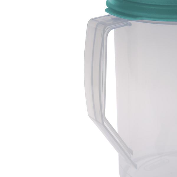 Sterilite Round Plastic Pitcher 1 Gallon Clear with Blue Lid, 2