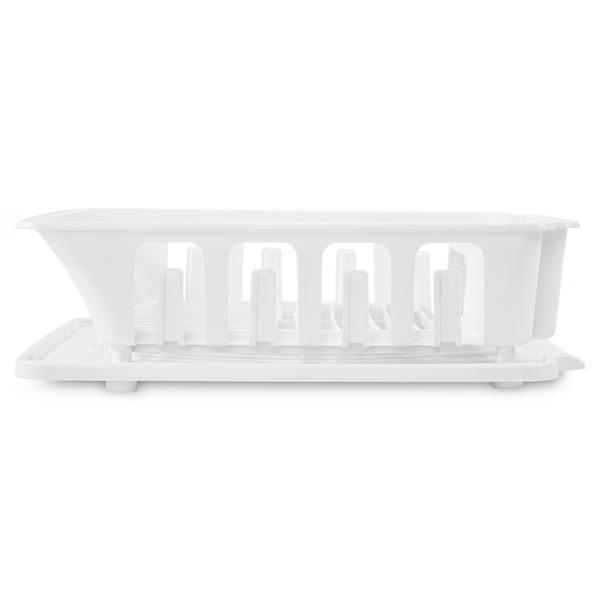 Sterilite 2-piece Large Sink Set Dish Rack Drainer, White 18 3/4 L x 13  3/4 W x 5 1/2 H