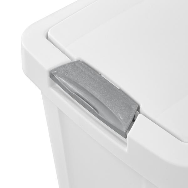 Sterilite TouchTop Wastebasket, White, 7.5 Gallon
