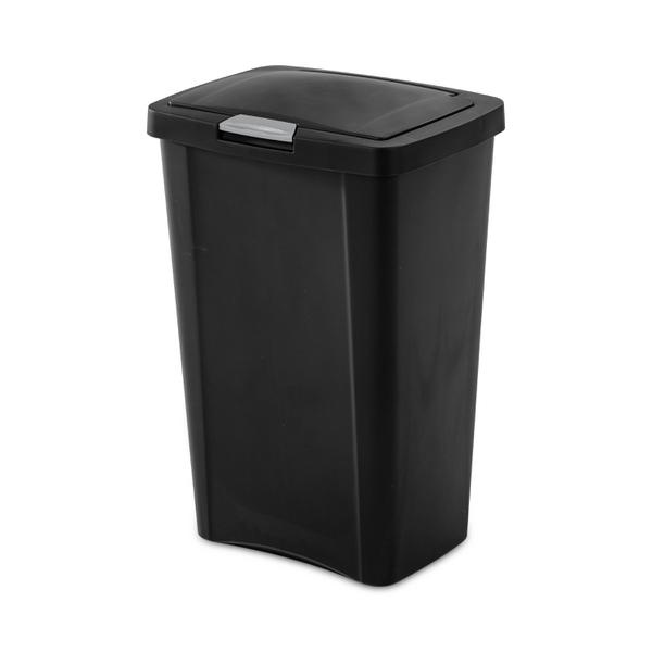 Sterilite 13 Gallon Swing Top Lid Wastebasket Trash Can for Kitchen, Black  (16 Pack)
