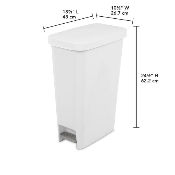 Ultra Plastic Trash Can Home Office Wastebasket Slim Simple Garbage Can  10Gallon