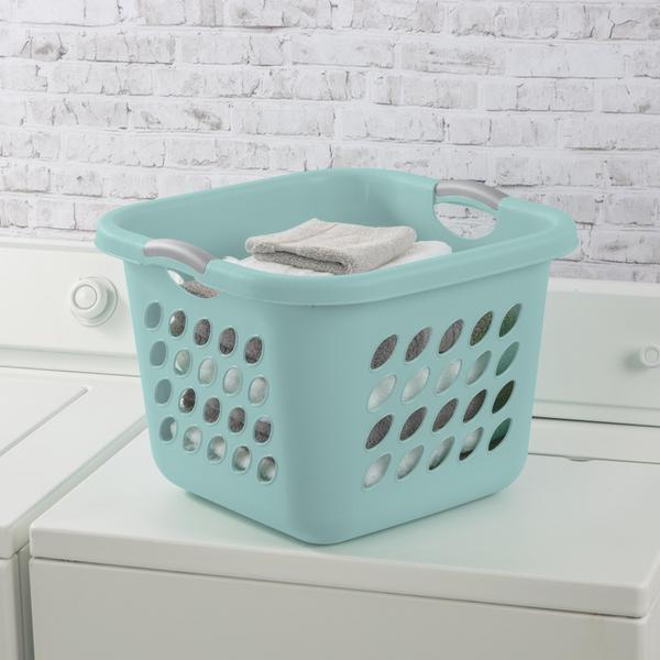 Sterilite 1217 - 1.5 Bushel Ultra™ Square Laundry Basket Aqua Chrome  12177906