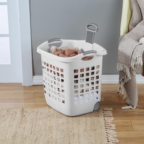 Sterilite 1224 - 1.75 Bushel Ultra™ Wheeled Laundry Basket White 12248004