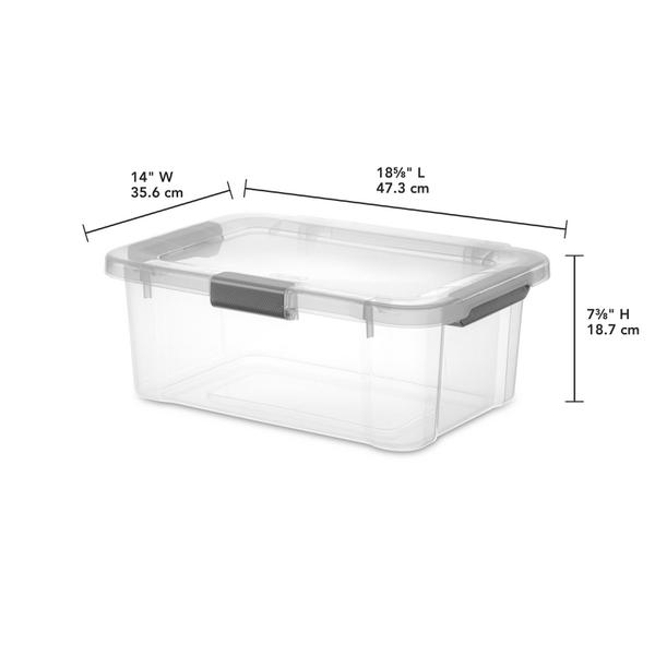 Sterilite 20 Gallon Plastic Home Storage Container Tote Box, Gray