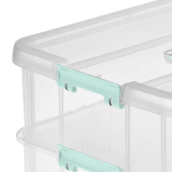 Sterilite Handle Box, 2 Layer, Stack & Carry, Clear 1 Ea