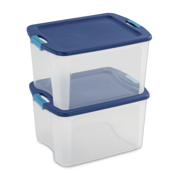 Set of 8 Plastic Storage Boxes, Sterilite 18 Gallon Tote Box
