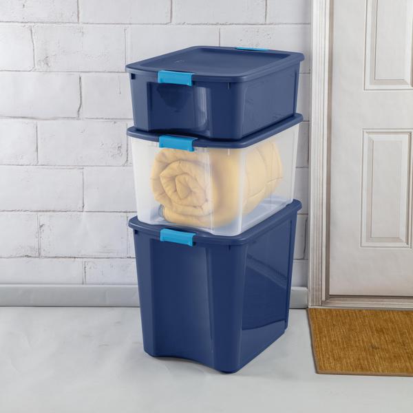 Sterilite 64 Quart Latching Plastic Storage Container Tote, Marine Blue (6  Pack), 1 Piece - Fred Meyer