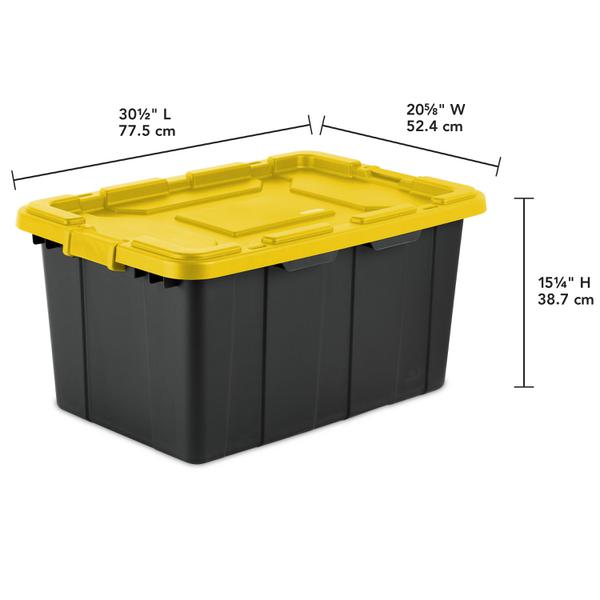 Sterilite 27 Gal./102 L Stacker Box, Black, Available in Case of 4