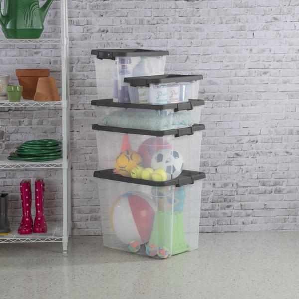Buy Pack of 5 30 Litre Stacking Plastic Storage Boxes