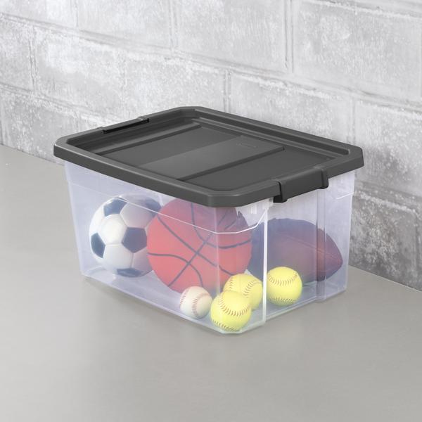 BINO | Stackable Storage Bins, Small - 2 Pack | THE STACKER COLLECTION |  Clear Plastic | Built-In Handles | BPA-Free | Containers for Organizing