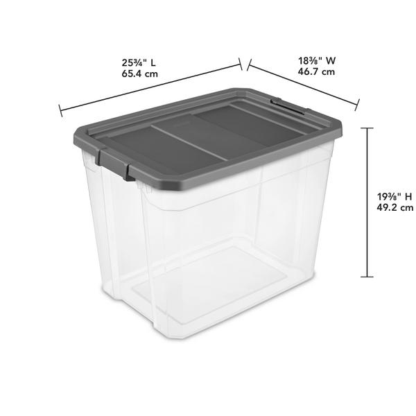 Sterilite 18 Gallon Tote Box, Pack of 8 - Gray for sale online