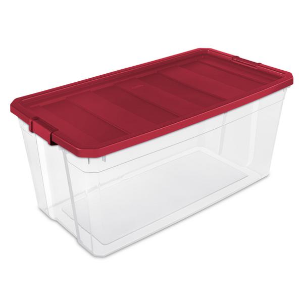 Sterilite 32 Qt. Latch Box Plastic, Infra Red 