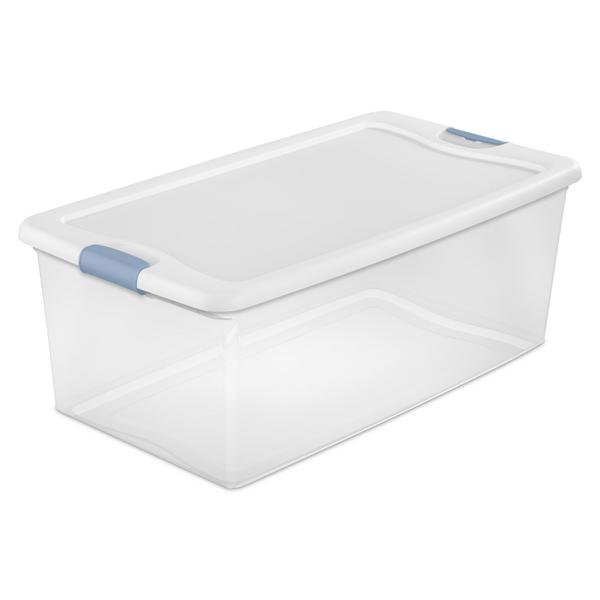 Sterilite 56 Quart Latching Stackable Wheeled Storage Container with Lid (8 Pack)