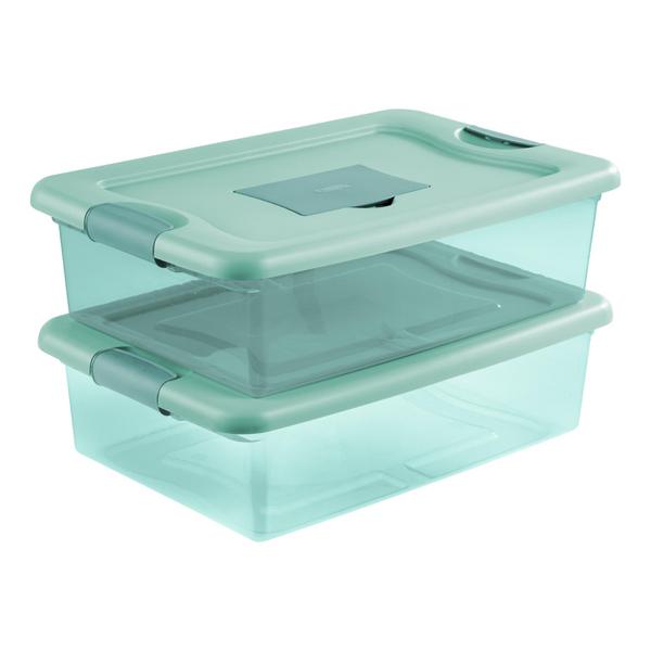 Sterilite 32 Quart Fresh Scent Stackable Plastic Storage Box Container (6  Pack)
