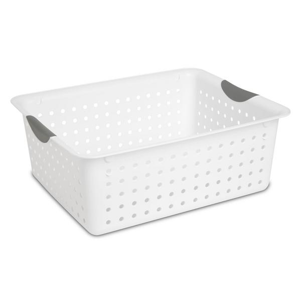1pc Pp Drainage Storage Basket In White Color, Wall-mounted With