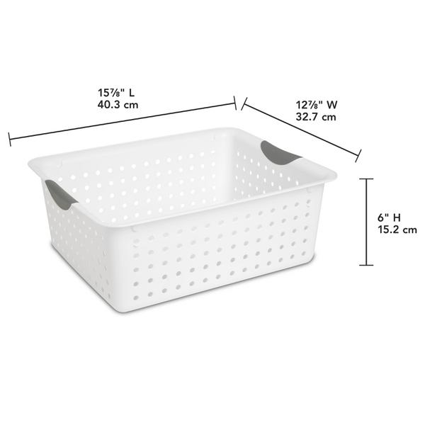 1pc Storage Basket With Handles For Bathroom Organizer, Cleaning Supplies,  Blue