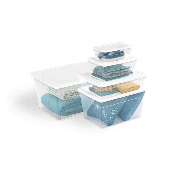 Sterilite 1644 16 Qt Storage Box White 16448012