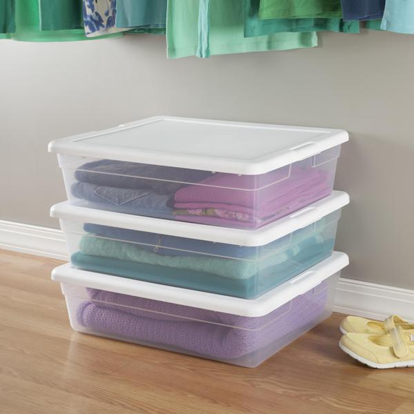 QUEFE 28 Pack Plastic Storage Boxes Small Rectangular Organizer Containers  with Lids