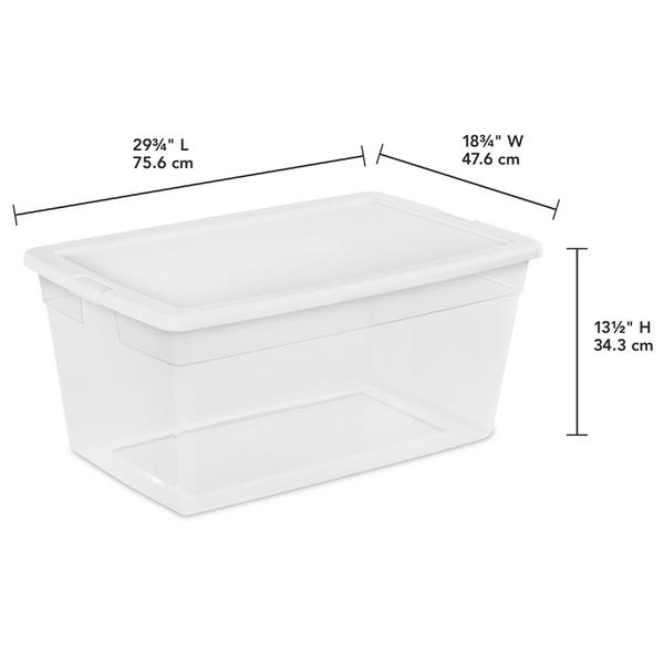 Sterilite 90 qt. Storage Box Plastic, White