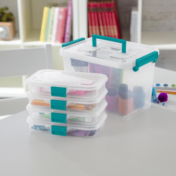 Clear Stack & Carry 3-Layer Handle Box & Tray by Sterilite at