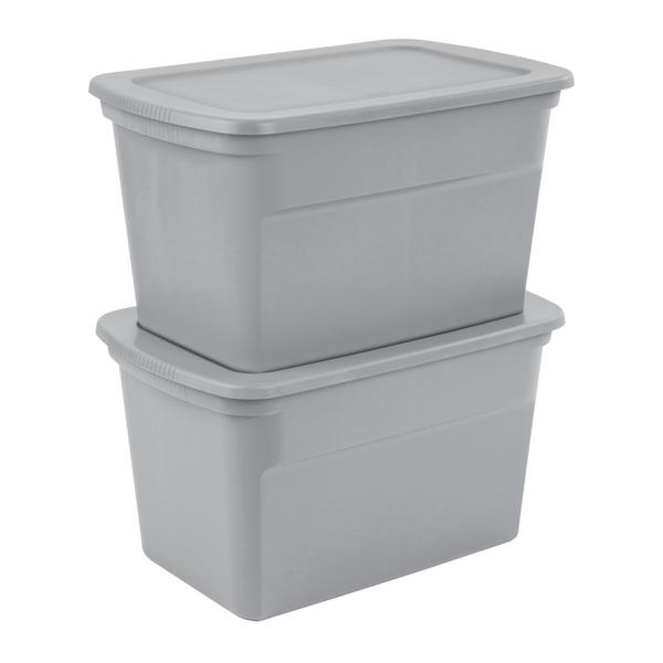 Sterilite 30 Gallon Tote Box Plastic, Gray 