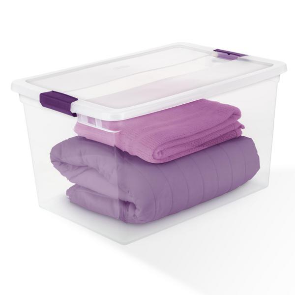 Wheeled Storage Container (62 Qt.) Plastic Storage Bin with Lid