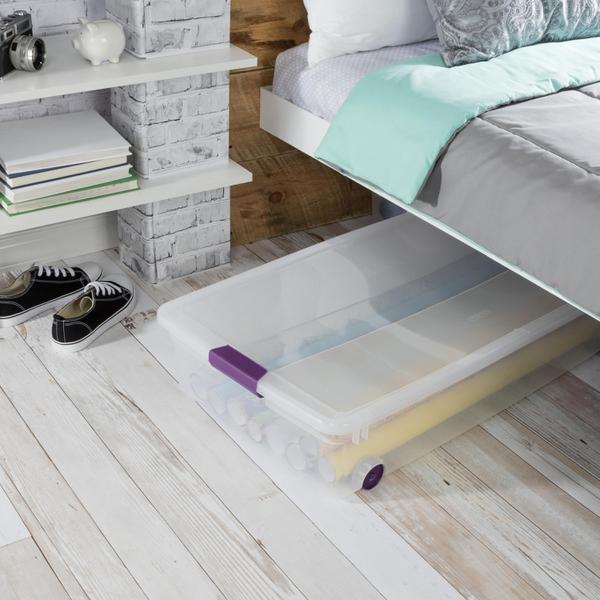 Sterilite Ultra rolling under-bed storage tub. - Rocky Mountain Estate  Brokers Inc.