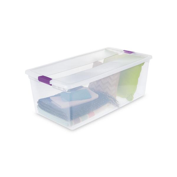 Sterilite 32 Qt. Latch Plastic Clothes Storage Box Set
