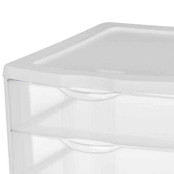 Sterilite ClearView 3-Drawer Countertop Unit - White/Clear, 13.5 x