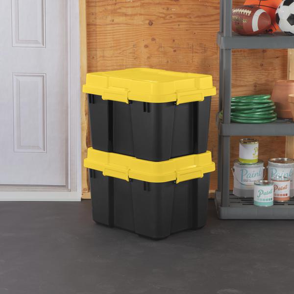 Sterilite 18319Y04 20 Gallon Plastic Storage Container, Yellow