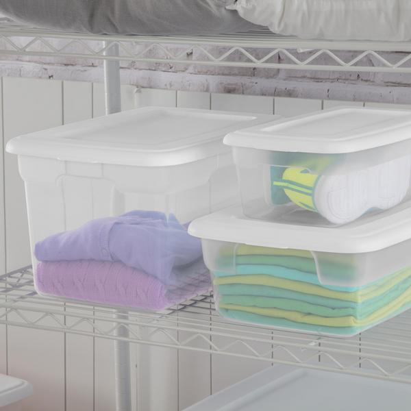 Sterilite 1851 - 6 Qt. Storage Box White 18518036