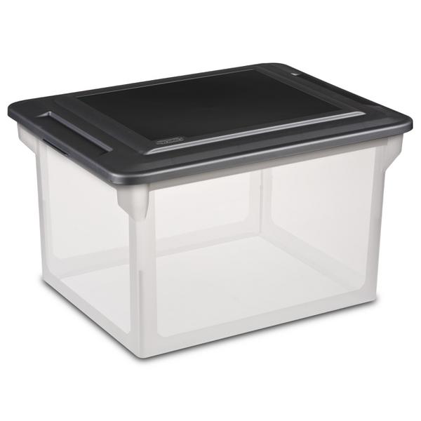  Sterilite Large Nesting ShowOffs, Stackable Small Storage Bin  with Latching Lid and Handle, Plastic Container to Organize Office Files,  Clear, 6-Pack : Pet Supplies