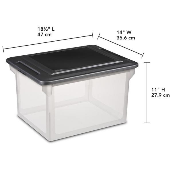 Sterilite Large Nesting ShowOffs Clear File Box w/ Handle and