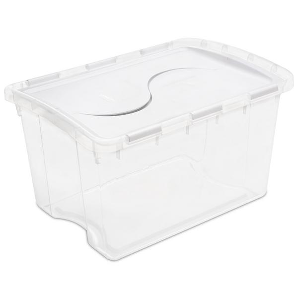 6 Pack 48 Qt Latch Box Plastic Totes Clear Storage Containers Bin Latching  Lids