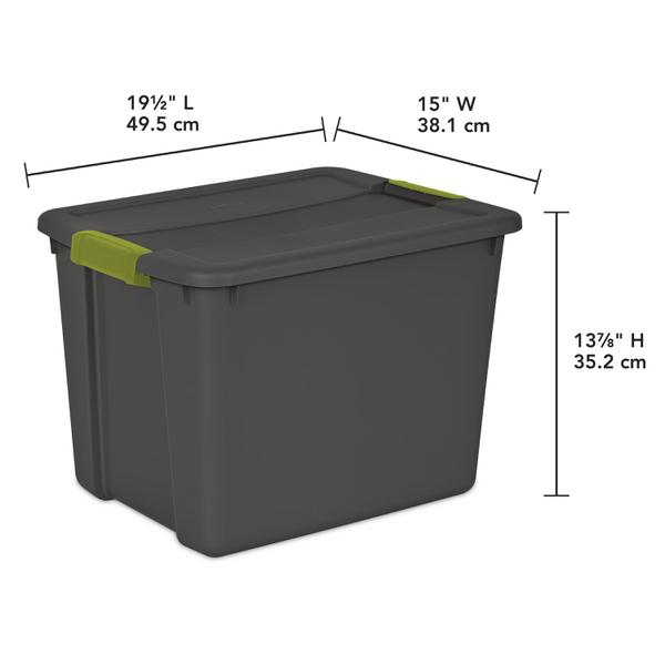 Sterilite 10 Gallon Industrial Stacker Storage Totes w/ Gray Clip Lids (24 Pack)