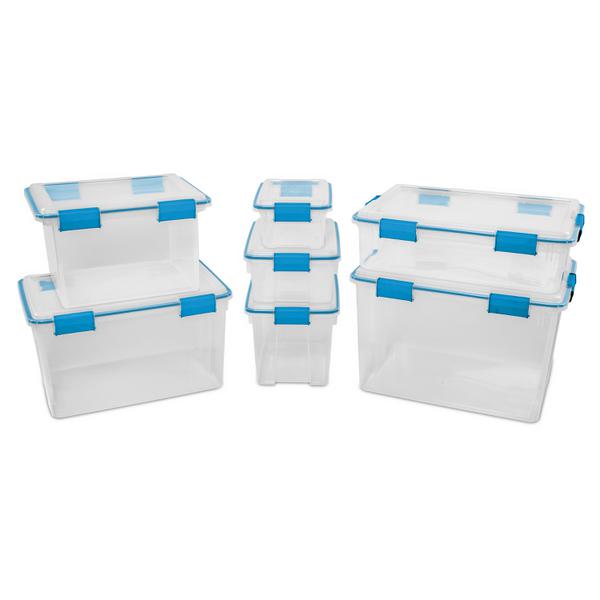 Sterilite 80 Qt Gasket Box, Stackable Storage Bin With Latching