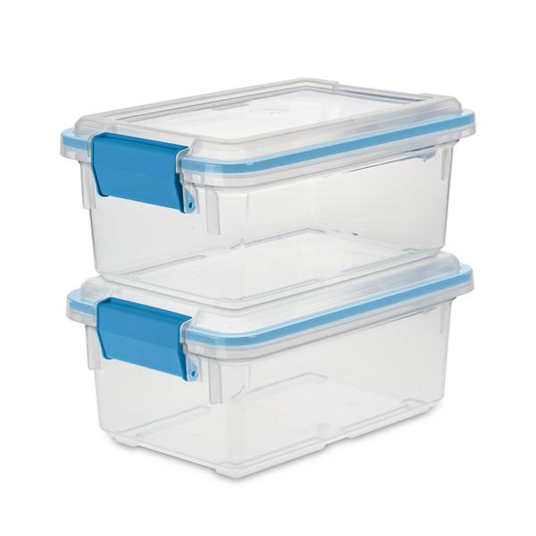 Aqua Blue 16 oz food storage containers with screw and seal lid