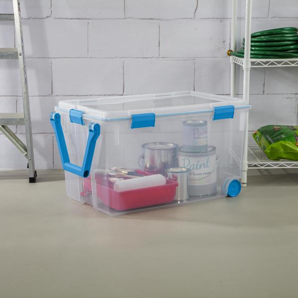 Sterilite 32 Qt Gasket Box, Stackable Storage Bin With Latching