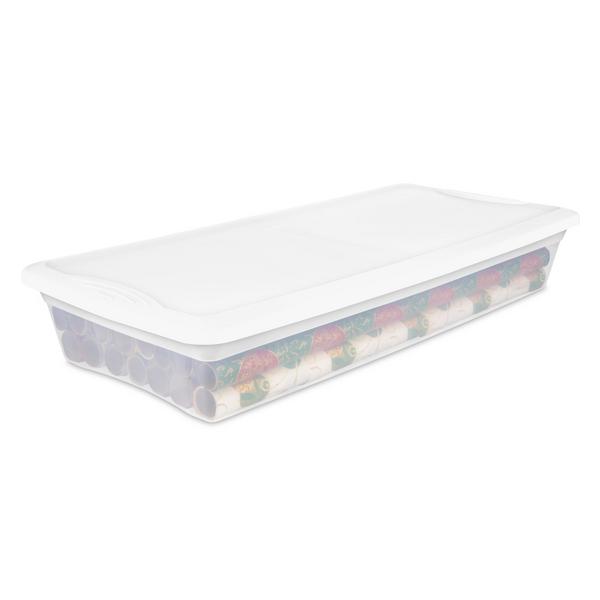 Sterilite 41Quart 39L White Storage Toploader long Box Plastic