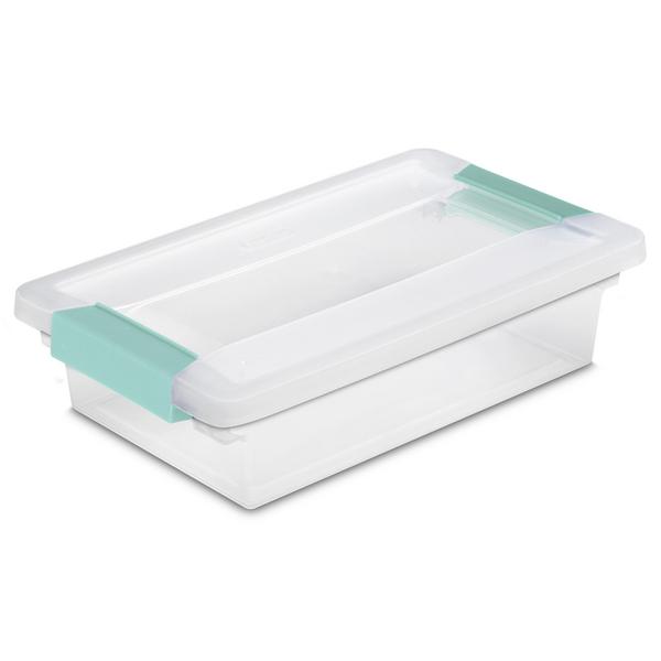 6 L Plastic Storage Box, Clear Boxes with Handles Set of 6