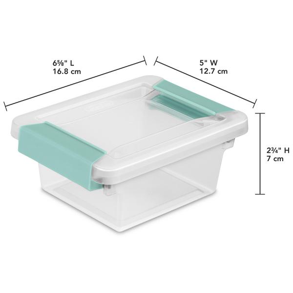 Sterilite Mini Clip Box, Stackable Small Storage Bin With Latching